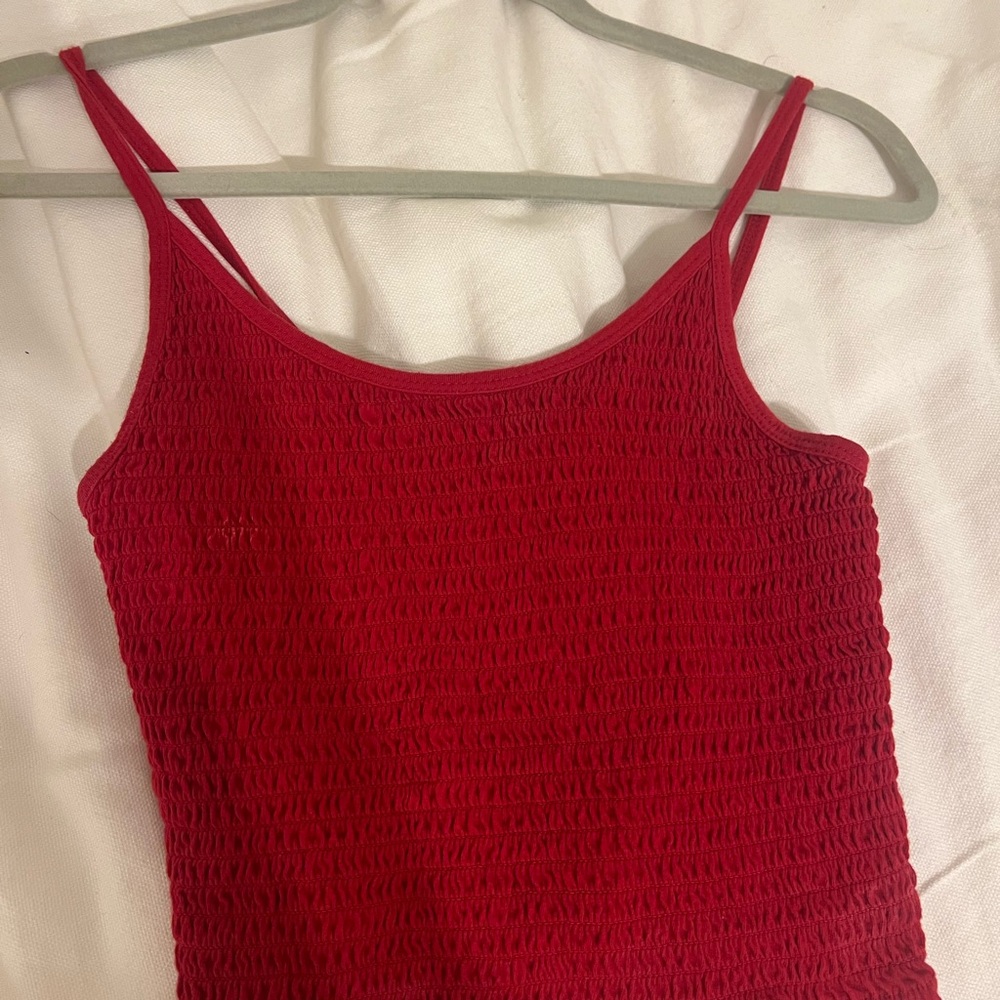 Hollister Red Smocked Women's Tank Top